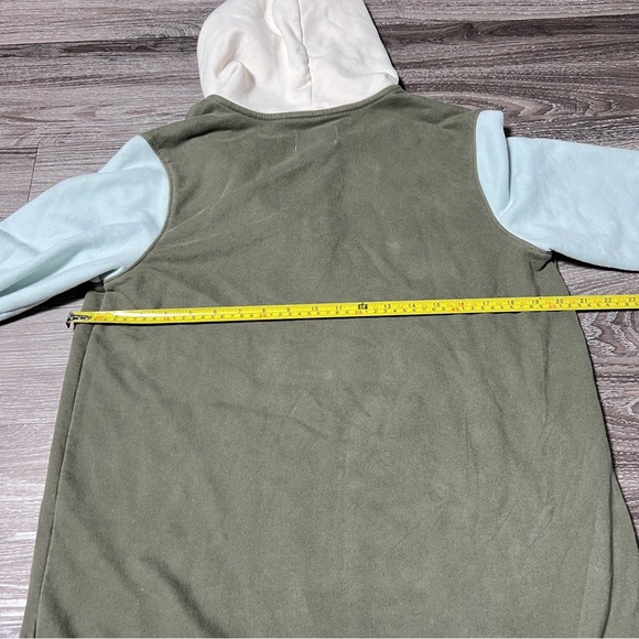 Lands' End Women Size M 10-12 Green and Cream Colorblock Hoodie - Picture 7 of 7